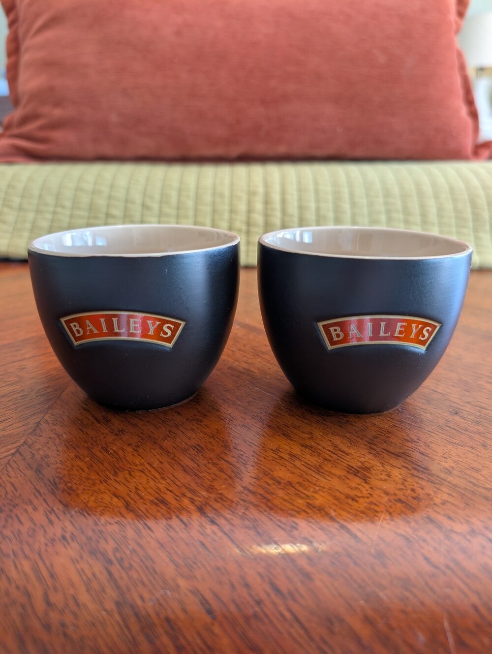 Baileys Irish Cream Ceramic Liqueur Cups Set of 2 Black Barware